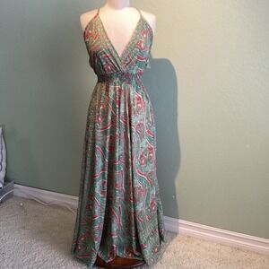 Karma Highway V-Neck Ruffled,Open Back Dress W/Pockets,Boho,Festival,Fairy OS